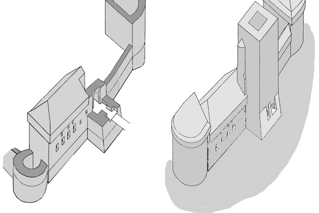 Hrad Švihov, analýza stavebních etap, kresba: T. Karel
