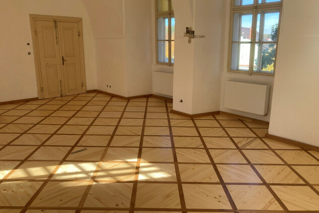 Horažďovice, zámek, obnovené parkety, foto: 2025, zdroj: Městský úřad Horažďovice