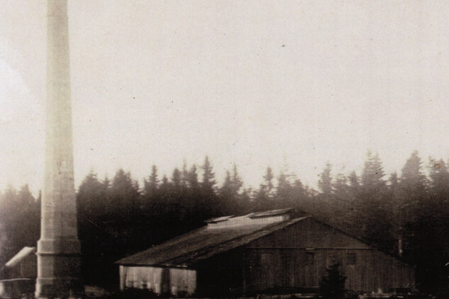 Svinná, obec Čachrov, vápenná pec, pohled od JV v době na koci 19. století. (výřez; foto archiv vlastníků)