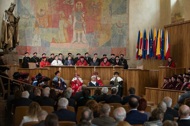 Slavnostní zasedání k 669. výročí založení Karlovy univerzity 6. dubna 2017 (foto: UK, René Volfík).