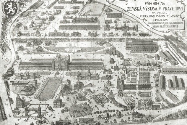 Perspektivní plán Jubilejní výstavy v roce 1891 vydaný v reprezentativním sborníku Sto let práce, vydaném v letech 1893 a 1895.