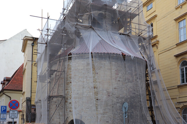 Rotunda sv. Kříže pod lešením, 3. 2. 2022