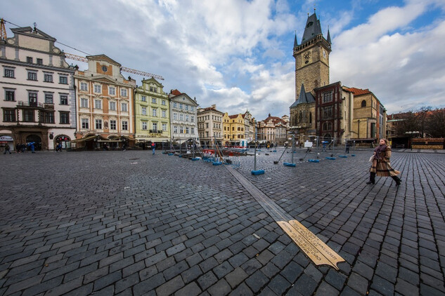 Obnova Mariánského sloupu, únor 2020 (foto © Martin Frouz, nepodléhá CC).