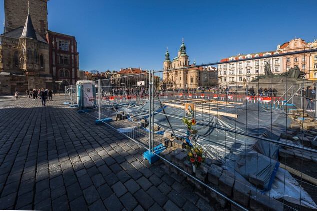 Obnova Mariánského sloupu, 4. března 2020 (foto © Martin Frouz, nepodléhá CC).