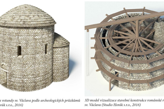 Vizualizace rotundy sv. Václava (materiál MFF UK, 2016)