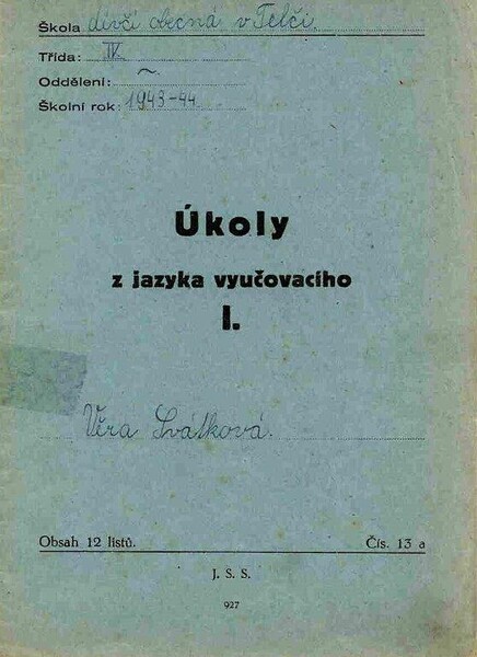 Výstava Školákem v Protektorátu, písanka z roku 1943 (nepodléhá CC)