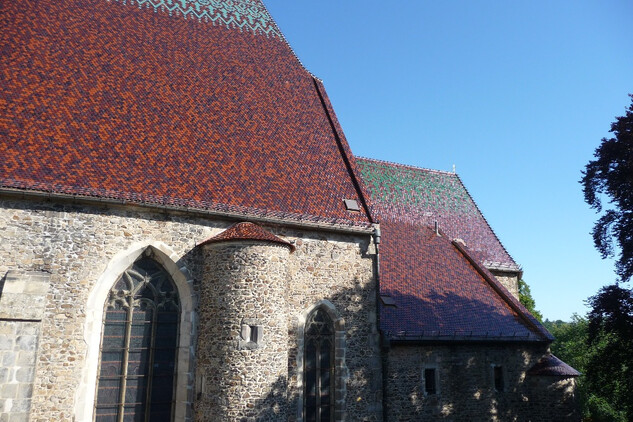 Kostel sv. Jakuba Většího v Jihlavě, střecha presbyteria po dokončení (foto N. Dostál)