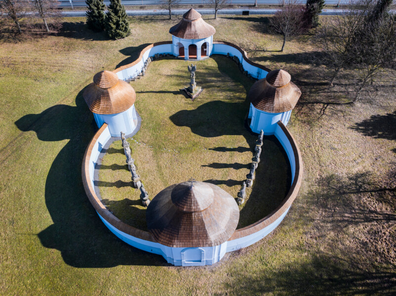Dolní hřbitov ve Žďáru nad Sázavou po obnově, pohled z dronu, foto: Pavel Macků, generální ředitelství