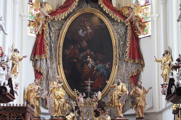 Kostel Narození Panny Marie v Želivi - hlavní oltář, celkový pohled - stav po restaurování