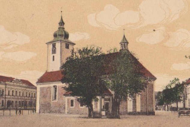 1. Dobové zobrazení lenešického kostela sv. Šimona a Judy.