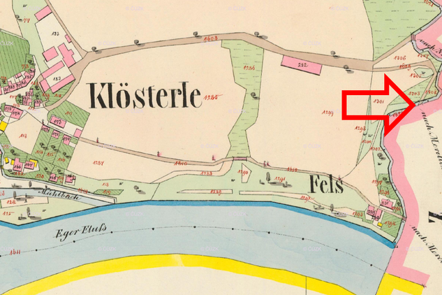 Mapa stabilního katastru z roku 1842.