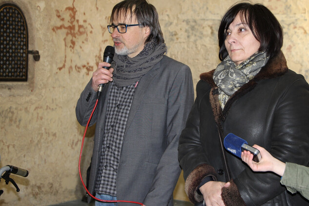 Olbramu Zoubkovi vyjádřila dík rovněž generální ředitelka NPÚ Naďa Goryczková (vpravo)