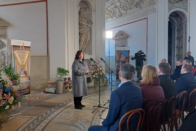 Generální ředitelka Národního památkového ústavu Naďa Goryczková na zahájení Roku italské šlechty v Květné zahradě v Kroměříži