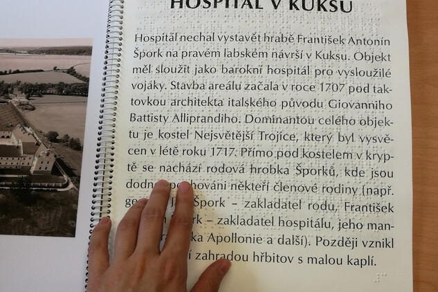 Hospitál Kuks, haptická kniha